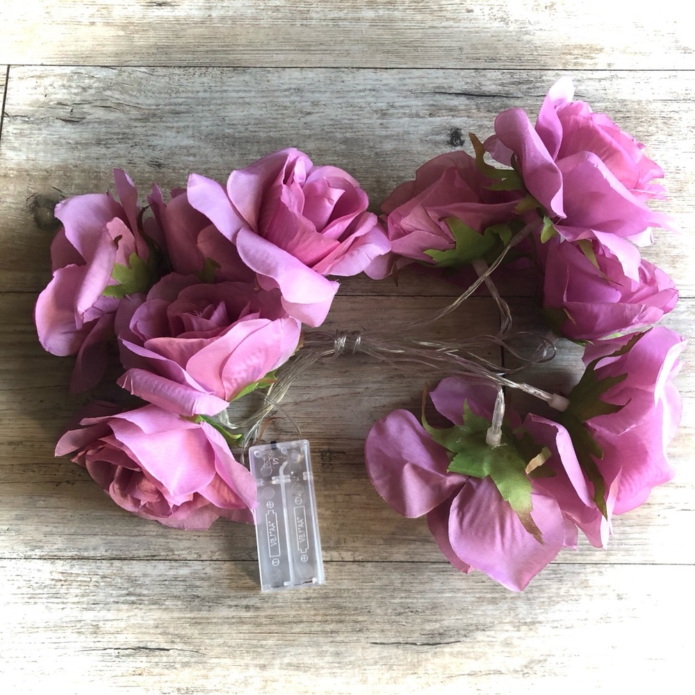 Pink Roses String Lights
